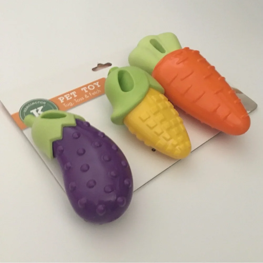 Dog Toys Set of 3 Veggies Durable Chewers NEW Kensington Kennel Club